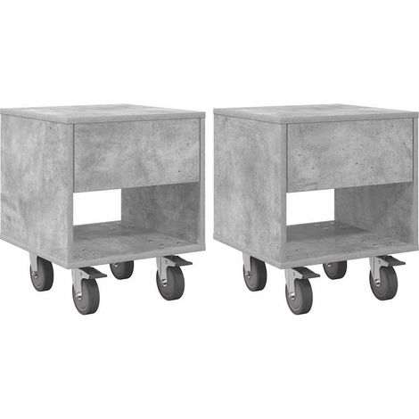 Maison Exclusive - Nachttisch 2 pcs Beton Grau 40,5 x 40 x 48 cm