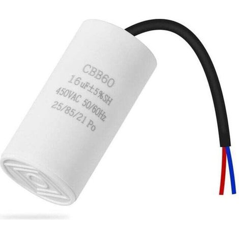 BelleRise - Condensateur CBB60 16uF 450V 50/60HzDémarrage moteur électriqueCompatible compresseurs et pompes à eauInstallation facile (1/3)