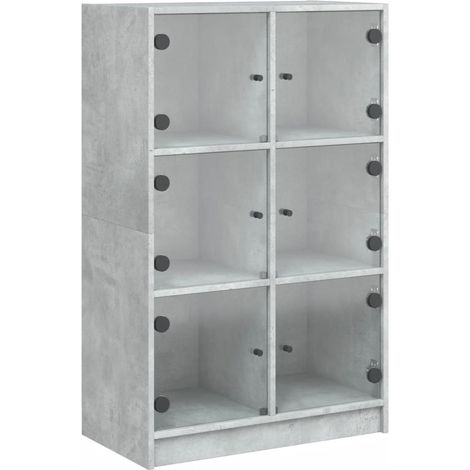 Credenza buffet cassettiera mobile contenitore organizer cucina soggiorno soggiorno alto con ante 68 x 37 x 109 cm derivati del legno grigio 020032239