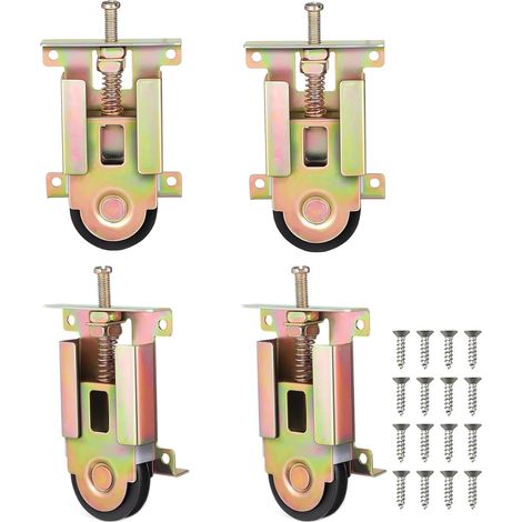 4pcs roulette porte coulissante placard. roulette placard coulissant Pour portes miroir, cadres en bois ou en métal. Roulettes réglables en hauteur portes coulissantes miroir d'armoire (1/5)