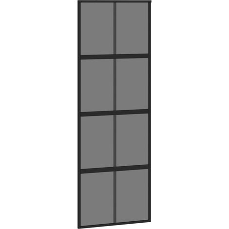 Schiebetür Schwarz 76x205 cm Hartglas und Aluminium vidaXL