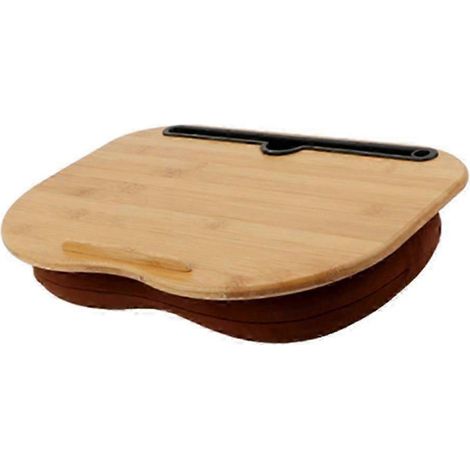 Support pour ordinateur portable avec coussin et fente pour tablette, table de lit pour ordinateur portable idéale en voyage, compatible avec les ordinateurs portables jusqu'à 14 pouces. (1/5)