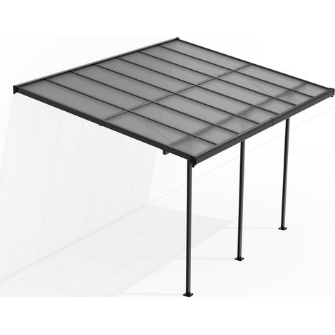 Tetto Borneo Grigio scuro 4 x 3 m Tetto in alluminio come protezione dalla pioggia e dal sole (1/5)