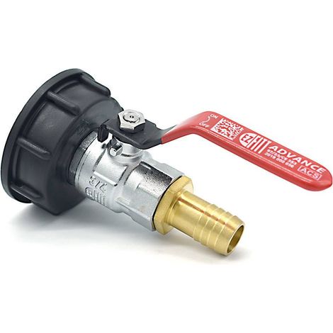 Raccord S60x6 avec robinet en laiton à boisseau sphérique sortie cannelée 19mm (1/5)