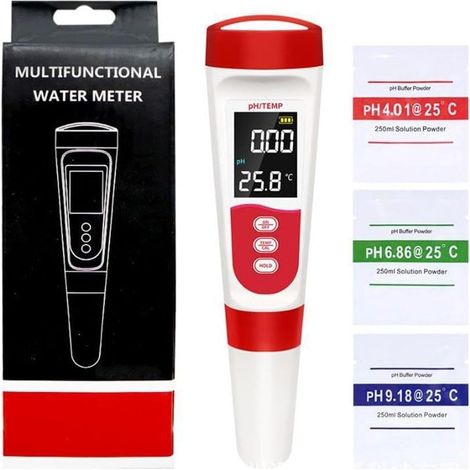 Testeur Eau Piscine 2-en-1 pH et Température Écran LCD (1/5)