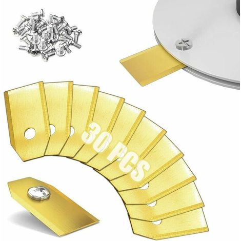 Confezione da 30 lame di ricambio in metallo per robot tagliaerba, lama per tagliaerba a batteria compatibile con Husqvarna Automower 450x 415x Flymo Gardena YardforceGold (1/5)