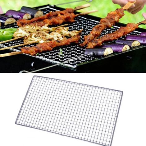 Grille de barbecue en acier inoxydable pour pique-niques et barbecues en extérieur - Tailles disponibles : 25 x 40 cm, 30 x 45 cm, 38 x 50 cm (1/4)