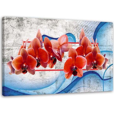 Tableau déco Fleur d'orchidée rouge 60x40 (1/5)