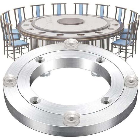 Pied pivotant robuste, roulement pivotant de 12 cm, palier de table en alliage d'aluminium, rotation silencieuse à 360°, pour meubles de salle à manger (1/4)