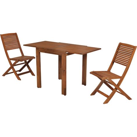 Bali Set 3tlg Akazie Balkontisch 65 (130) x 70 cm