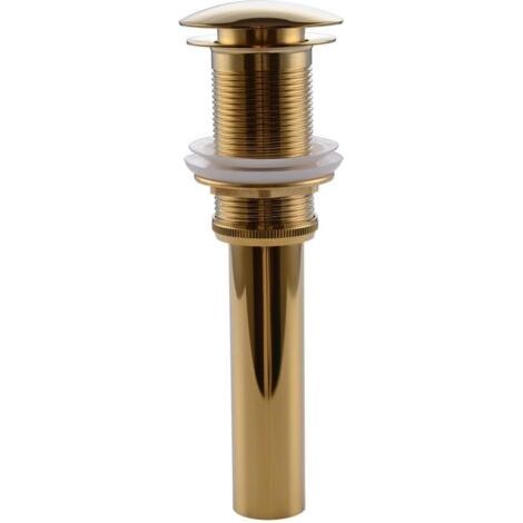 Un-Fendue Bassin évier Robinet Poussez Pop-Up Cliquez Clack Maker Bouchon Stopper sans débordement Fait (Or)