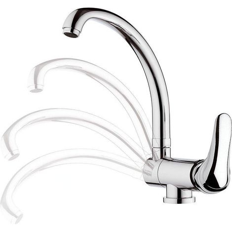 Sapho Saly - Mitigeur d'évier, à basculer sous la fenêtre, chrome SA060 (1/2)