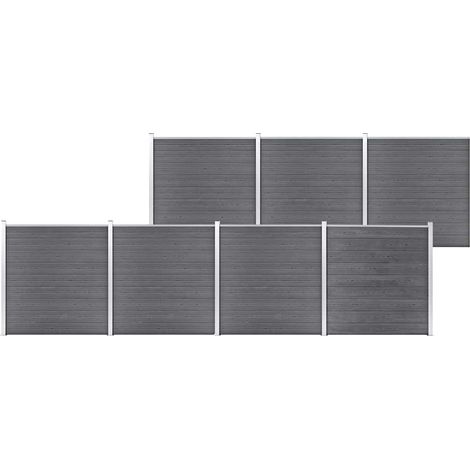 Valla de jardín de WPC gris 1218x186 cm (1/5)