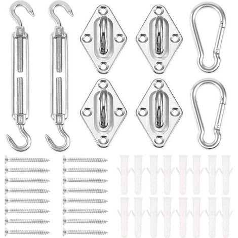 Kit de fixation pour store en acier inoxydable 40 pièces, compatible avec les toiles de store de différentes couleurs. Cabane de jardin (1/4)