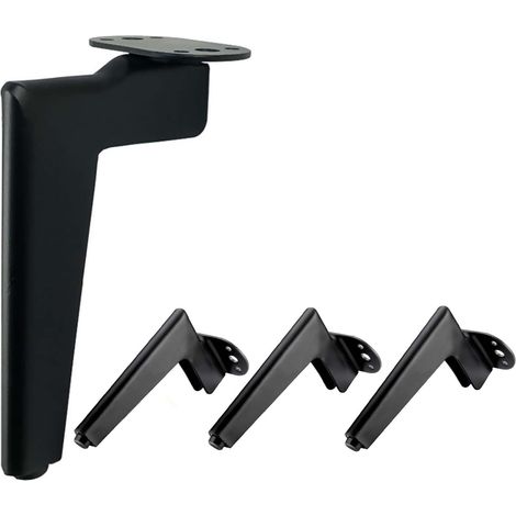 patas de metal para muebles, patas de repuesto modernas para sofás, mesas de centro, soportes para TV y armarios de baño (negras). (1/4)