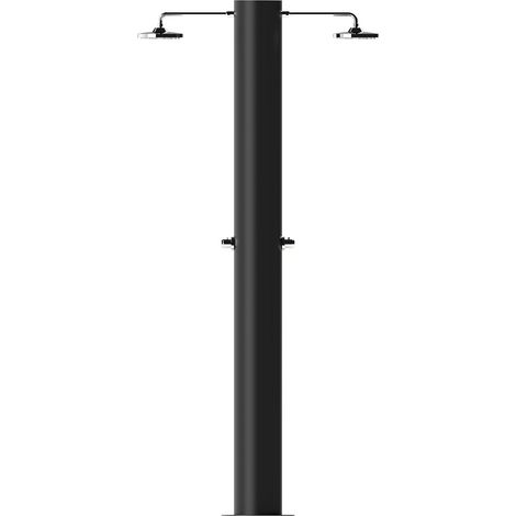 Doccia Solare da Giardino 70 L 2 Soffione Eco Rain e 2 Miscelatore Temporizzato Arno T2N Nero Opaco (1/3)