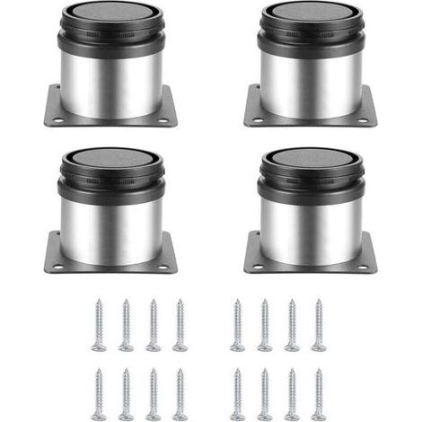 4 Pièces Pieds de Meubles Réglables, Pied de Table Reglable Hauteur Métal, Pieds Meuble Cuisine, Pieds de Meubles Armoires éTagèRes Table Acier Inoxydable, avec Vis - 50x50 mm (1/5)
