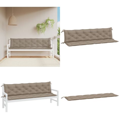 Coussins de banc jardin lot de 2 taupe 200x50x7 cm tissu Oxford - Coussins De Banc - Coussins D'extérieur - Coussins De Jardin - Taupes - Tissus Oxford - Home & Living (1/5)