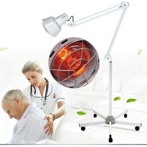 Lampes infrarouges E27 avec support de sol à roulettes - 275 W - 220 V - Traitement des rhumes et des tensions musculaires (1/5)
