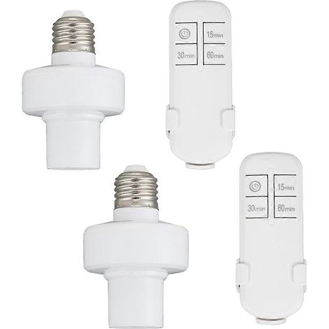 Douille de lampe télécommandée, kit d'interrupteur sans fil avec minuterie, douille E26/E27, pour grenier, garage, cage d'escalier (1/5)