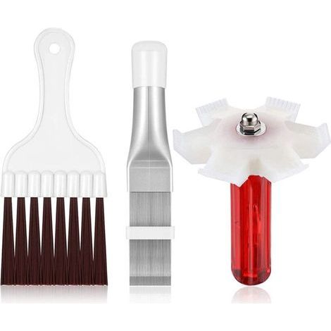 FENOPLASTICABrosse de Nettoyage D'Aileron Condensateur Climatiseur 3 PièCes, Ensemble Nettoyant Redresseur pour les Climatiseurs (1/4)