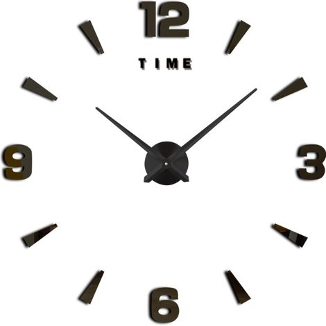 Horloge murale à faire soi-même, horloge murale miroir 3D sans cadre, grands autocollants muraux silencieux pour la décoration du salon et de la maison