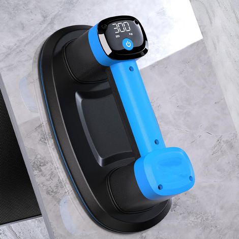 Ventosa a pilas para azulejos, vidrio y mármol – 2 motores, potencia de succión de 300 kg, pantalla LCD, batería de 4500 mAh, 26 cm – Para superficies lisas y ligeramente texturizadas, hasta 12 horas