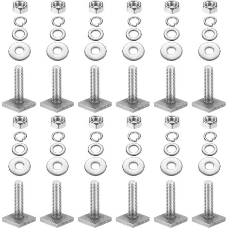 12 Ensemble Boulons Fente T M8 x 30mm Boulons Tête Carrée T (1/5)