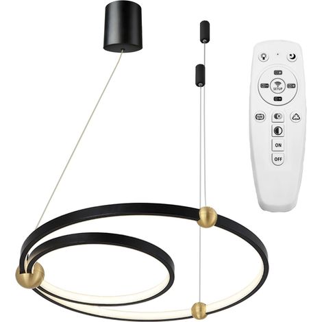 DECKENLAMPE BLACK RING LED + FERNBEDIENUNG APP692-30-50