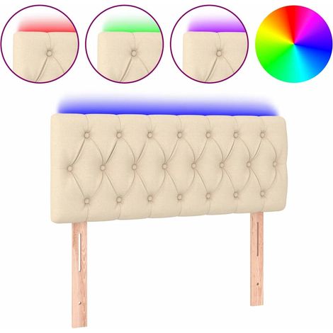 Maison Exclusive - Testiera a LED Crema 100x7x78/88 cm in Tessuto (1/5)