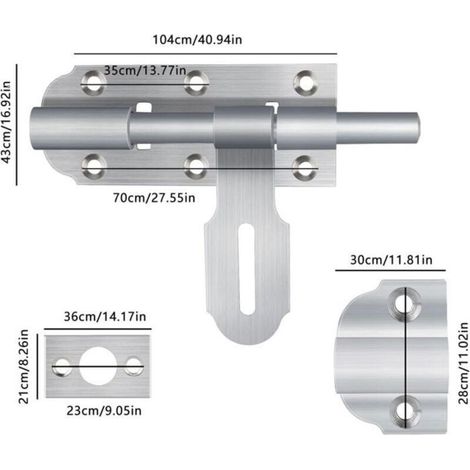 Targette de Porte Exterieur avec Fermoir Cadenas 135mm Loquet de Porte Coulissante en Acier Inoxydable Petit Loquet Verrou de PZCC (1/3)