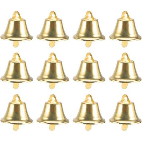 100 pièces de mini cloches décoratives à suspendre, à faire soi-même, pour décorations de Noël (diamètre 20 mm)-2cm-Golden (1/2)