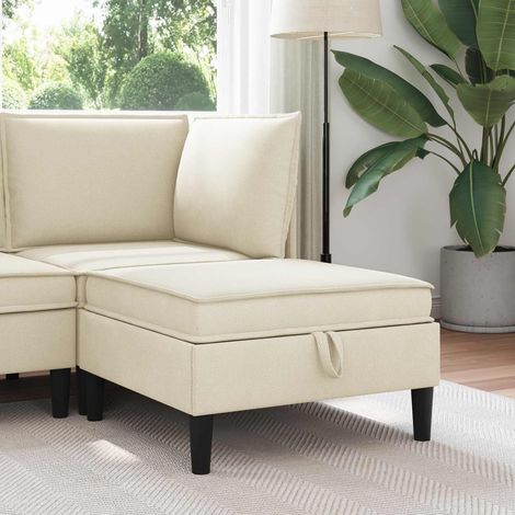 vidaXL Pouf avec Rangement Crème Velours (1/5)