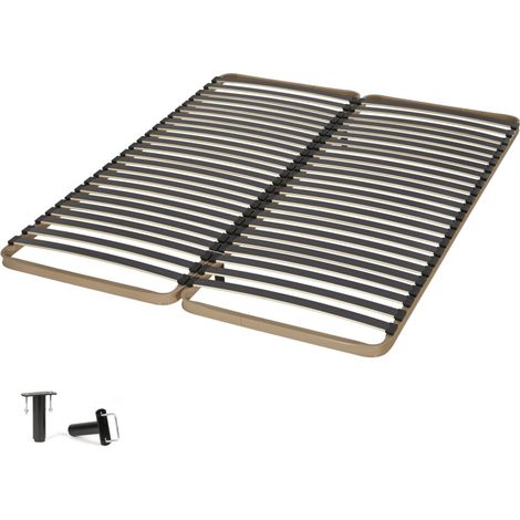 Sommier à lattes 2x80x200 C224 - 48 lattes bois - Fabrication française (1/4)