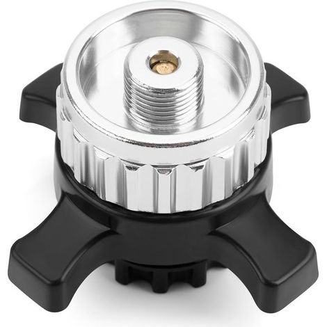 Adapter für Gaskocher wandelt eine Gasflasche mit Bajonettanschluss in eine Gasflasche mit 7 16-Zoll-Gewinde um Gasbrenneradapter für 1 Stück silber (1/5)