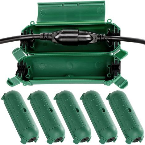 Sicherheitsabdeckungen für Verlängerungskabel im Außenbereich, wasserdichte Verbindungsschutzkappen für Außensteckdosen und -stecker, grün [6er-Packung]