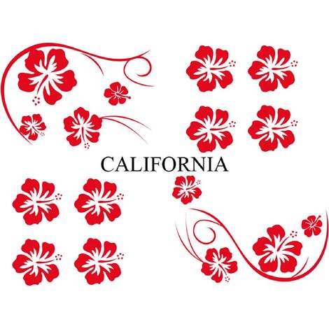 Set Adhesifs -ELEMENT CALIFORNIA- Rouge - Car Deco
