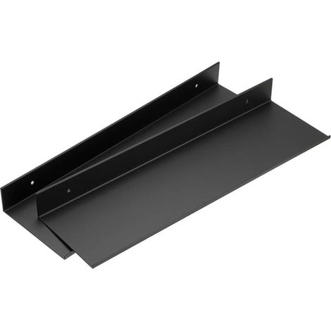 YMYNY 2pcs étagère Murale en Alliage d’Aluminium pour Salle de Bain,Cuisine,Chambre,Salon (40CM,Noir) (1/4)