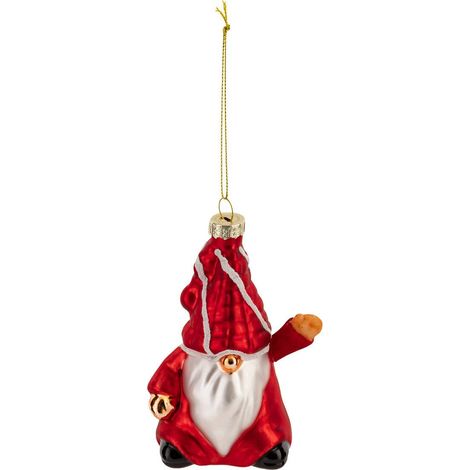 Soggetto gnomo in vetro h.11cm rosso - Feeric lights & christmas