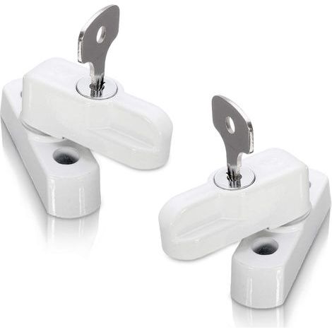 Door and window lock blocks for doors, PVC windows and French doors, frame blockers for double-glazed doors and windows (Pack of 2, white) (1/5)