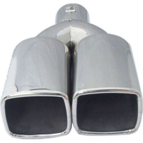 Embout de silencieux d'échappement de voiture, 1 pièce, double tuyau carré carré, en acier inoxydable chromé, entrée 2.5 pouces US