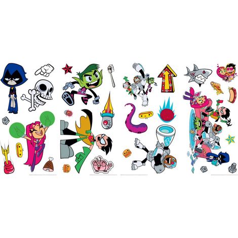Stickers repositionnables Teen Titans Go - tous les personnages (1/5)