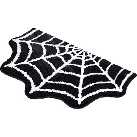 Tapis de salle de bain haut de gamme sur le thème d'Halloween avec motif araignées, tapis de sol doux et absorbant pour la maison Halloween (1/5)