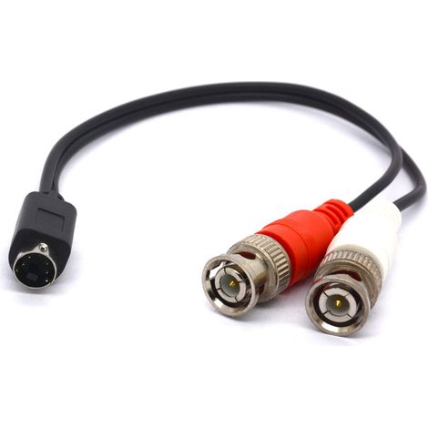 Câble répartiteur SVHS vers BNC 4 broches SVHS mâle vers double connecteur BNC femelle S adaptateur vidéo S-vidéo connecteur pour caméras de vidéosurveillance amplificateurs câbles coaxiaux (1/4)