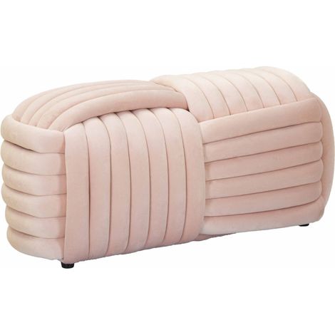 Banc Design en Velours "Softy" 90cm Rose
