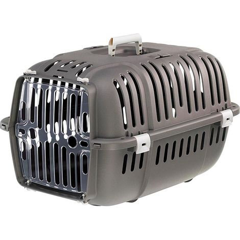 Ferplast JET 20 Trasportino per gatti e cani di piccola taglia Ferplast JET 20 in plastica antigraffio con porta trasparente antiurto. Variante 20 - Misure: 37 x 57 x h 33 cm - Grigio