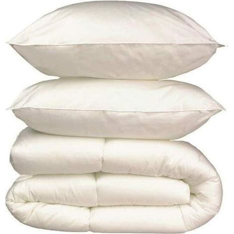 Set Lenzuola in Microfibra - 1 Piumone Caldo 220 x 240 cm + 2 Cuscini 60 x 60 cm - Bianco