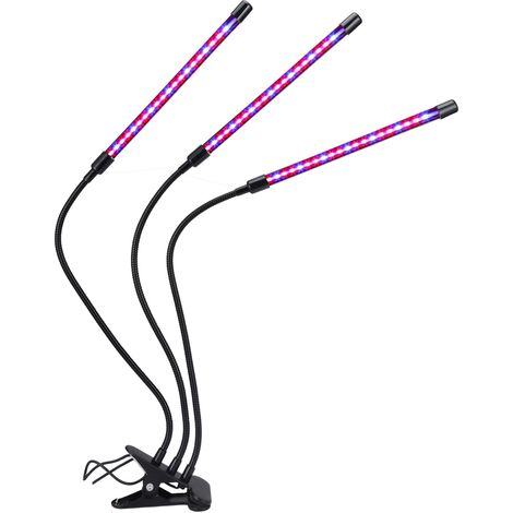 Lampe de culture LED 30W 60 LED avec LED bleu rouge minuterie 3/9/12h 9 niveaux d'intensité pour plantes d'intérieur et semis plein spectre solaire col de cygne orientable (1/2)