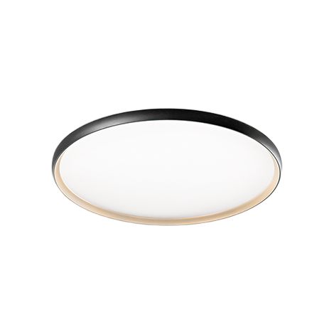 Plafonnier Led Circulaire En Métal Noir Mat Et Or, 45W Cct Dimmable, Diamètre 58,5 Cm, Éclairage D'Intérieur Au Design Moderne - Marque Perenz (1/4)