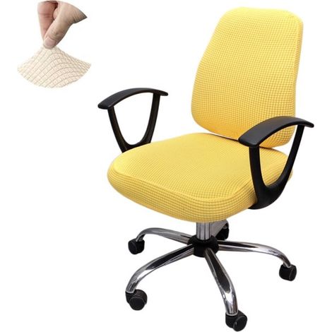 Bürostuhlbezug (zweiteilig) Computerstuhlbezug Elastischer Jacquardbezug Drehstuhlbezug Waschbarer Bürostuhlbezug Drehbarer Computerstuhlbezug (S (1/5)